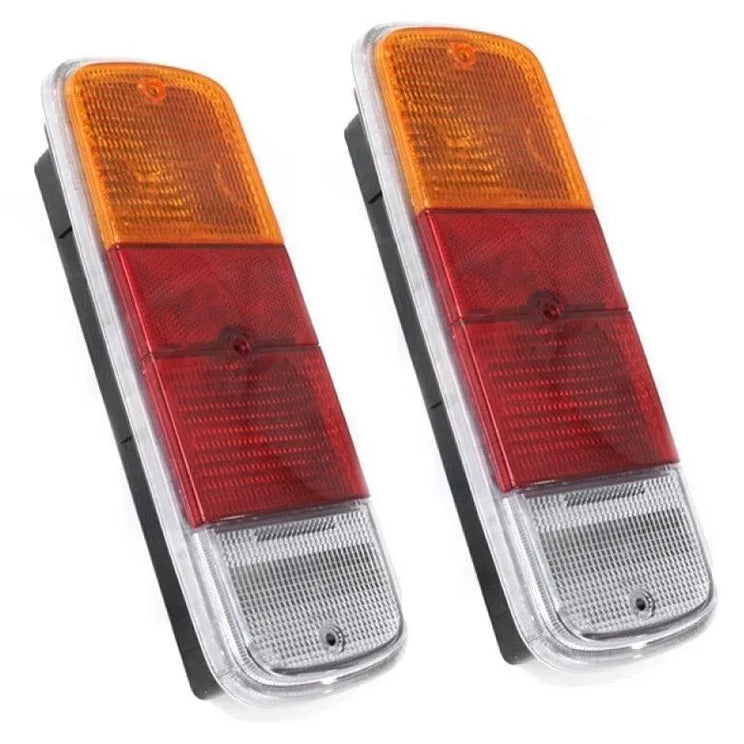 Vw Bus Left & Right Tail Light Assembly 1972-79, Amber / Red Euro Lens, Pair