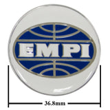 Empi 9665 Wheel Cap/Horn Button Sticker, Empi Logo White/Blue 37mm