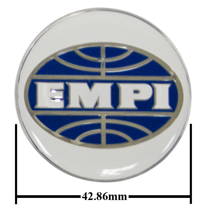 Empi 9670 Wheel Cap/Horn Button Sticker, Empi Logo White/Blue 43mm