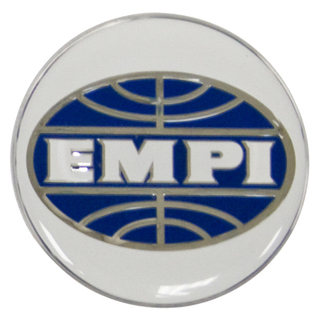 Empi 9670 Wheel Cap/Horn Button Sticker, Empi Logo White/Blue 43mm