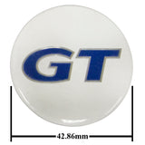 Empi 9671 Wheel Cap/Horn Button Sticker, GT Logo White/Blue 43mm