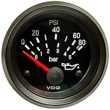 VDO Cockpit Series 2-1/16" 80 PSI Oil Pressure Gauge 350040