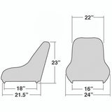 Empi 62-2766-7 Race Trim Lo-Back Seat Cover Only - Grey Cloth/Black Vinyl