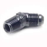 An Hose Adapter Fitting - Male 1/2" NPT To Male #10 / 45 Degree-Black