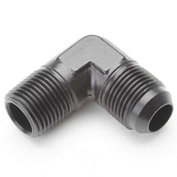 An Hose Adapter Fitting - Male 1/2" NPT To Male #10 / 90 Degree-Black