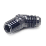 An Hose Adapter Fitting - Male 1/4" NPT To Male #6 / 45 Degree-Black