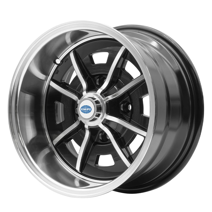 15" X 8" Vw Bug 4 Lug Black Empi Sprint Star Wheel Includes Cap-Valve Stem