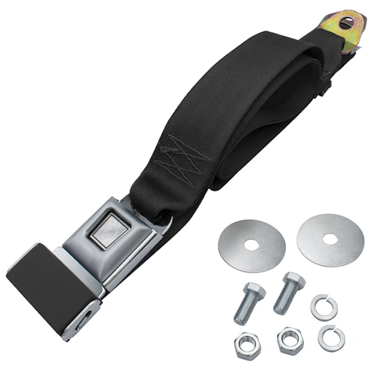 Empi 3844 Adjustable 2 Point Seat Belt / Lap Belt, Push Button Buckle, Each