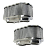 Empi 43-6013 Chrome Oval Air Cleaner 48 IDA Weber 5-1/2" X 9" X 4.25". Pair