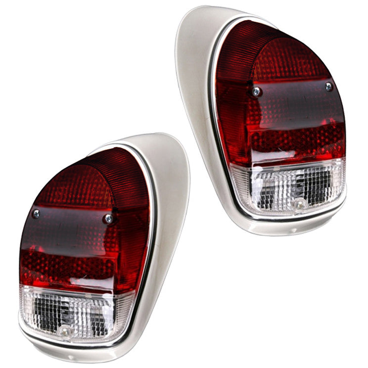Vw Bug Tail Light Assemblies 1968-70 All Red Lens, Left & Right, Pair