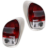 Vw Bug Tail Light Assemblies 1968-70 All Red Lens, Left & Right, Pair