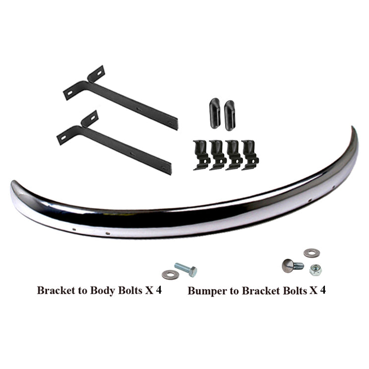 Vw Bug 1955-67 Rear Cal Bumper Blade Kit With Brackets, Hardware, Seals