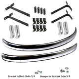 Vw Bug 1955-67 Front And Rear Cal Bumper Blade Kit W/Brackets, Hardware, Euro