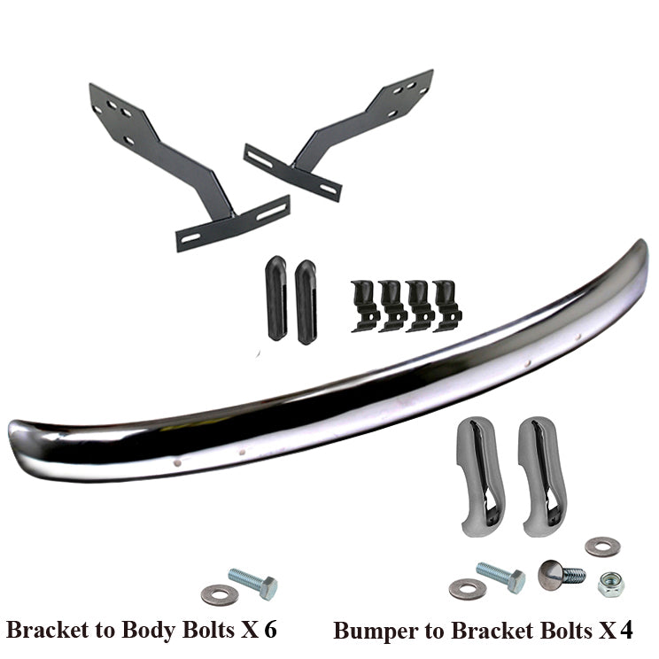 Vw Bug 1968-73 Front Early Blade Bumper Kit W/Conversion Brackets