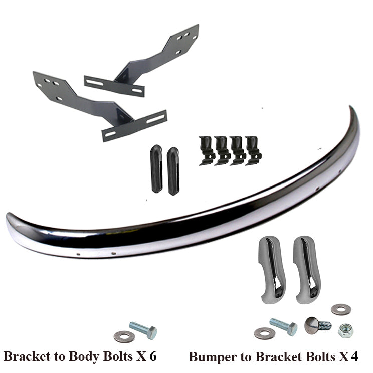 Vw Bug 1968-73 Rear Early Blade Bumper Kit W/Conversion Brackets, Euro
