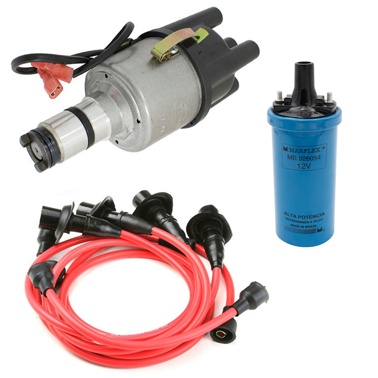 Vw Bug Ignition Kit W/Empi 9441 Electronic 009 Dist, Marflex Coil, Red Wires
