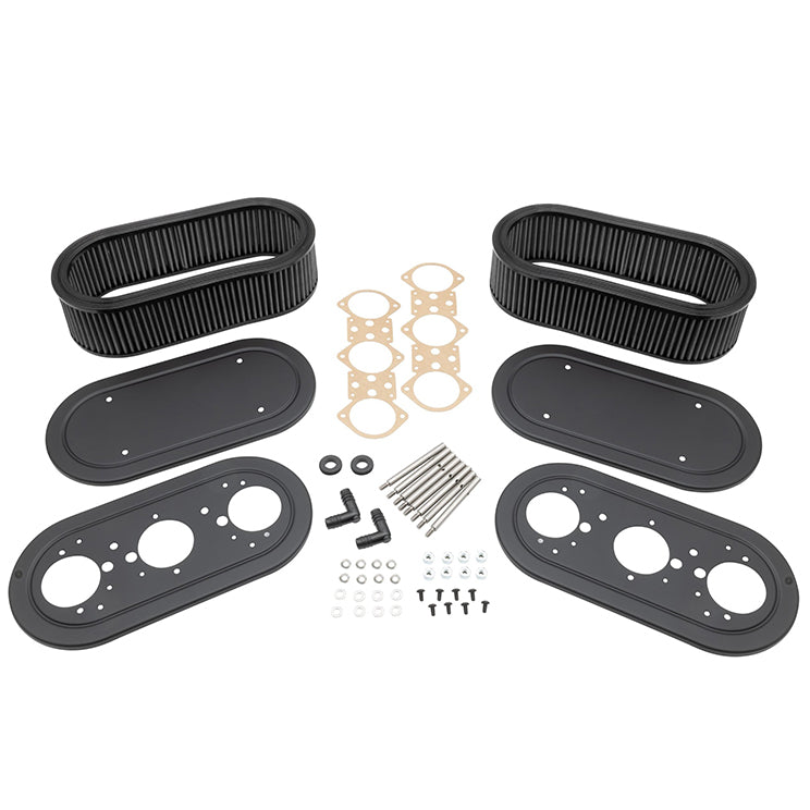 PMO Induction Air Filter Kit-Flat Top Style, Dual Carburetors. Pair