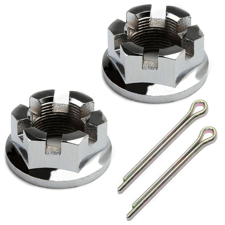 Empi 16 - 2420 Chrome 36mm Rear Axle Nuts W/Pins Vw Dune Buggy Baja Bug, Pair - Moore Parts