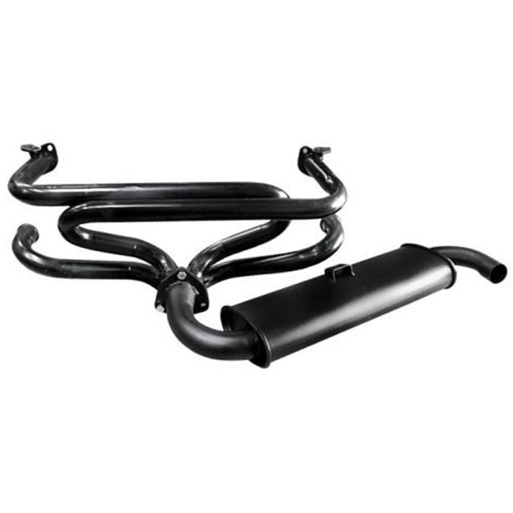 Empi 3312 Black 1 - 1/2" Single Muffler Exhaust System 1600cc Vw Bug/Ghia - Moore Parts