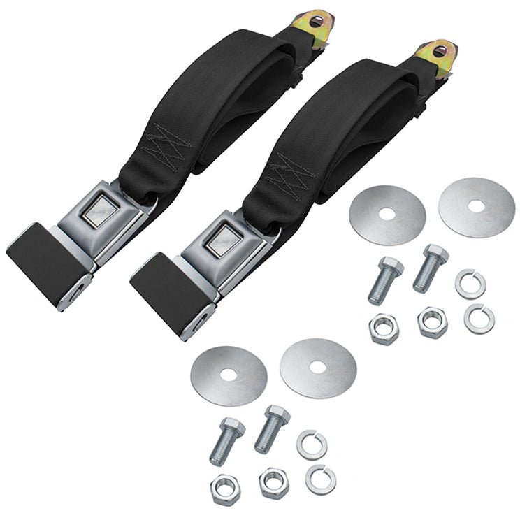 Empi 3844 Adjustable 2 Point Seat Belt / Lap Belt, Push Button Buckle, Pair - Moore Parts