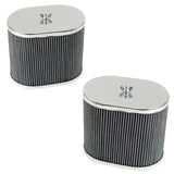 Empi 43 - 6010 Chrome Oval Air Cleaner IDF Weber/Empi HPMX 4 - 1/2" X 7" X 6". Pair - Moore Parts