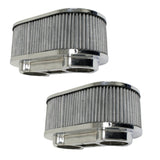 Empi 43 - 6013 Chrome Oval Air Cleaner 48 IDA Weber 5 - 1/2" X 9" X 4.25". Pair - Moore Parts