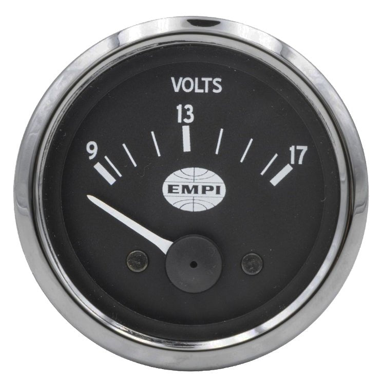 EMPI GTV Rally Gauge, Voltmeter (9 - 17 Volts) 2 - 1/16” Diameter - Moore Parts