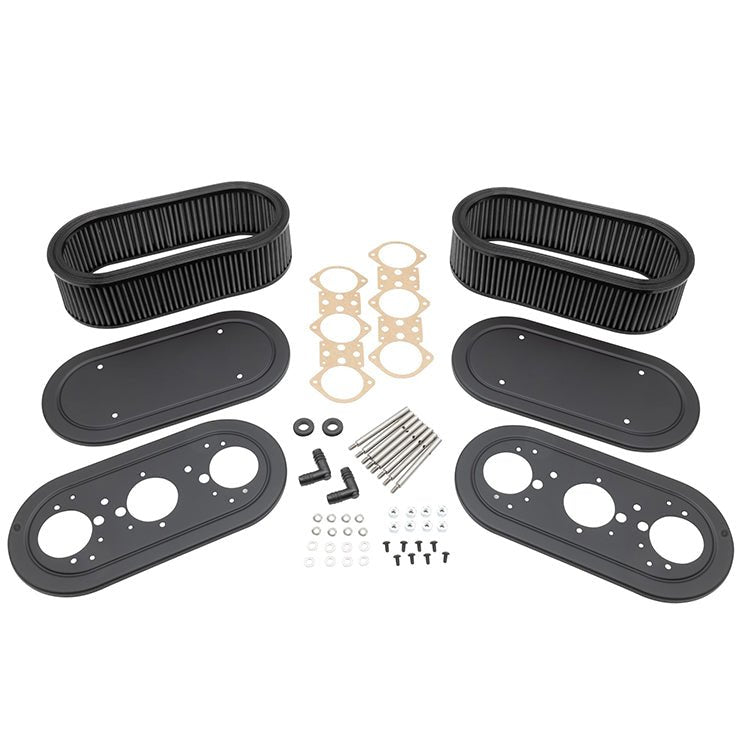PMO Induction Air Filter Kit - Flat Top Style, Dual Carburetors. Pair - Moore Parts