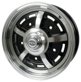 Set Of 4 15" X 5" & 15" X 8" Vw Bug 5 Lug Black Empi Sprint Star Wheels/Lug Nuts - Moore Parts