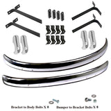 Vw Bug 1955 - 67 Front And Rear Cal Bumper Blade Kit W/Brackets, Hardware, Euro - Moore Parts