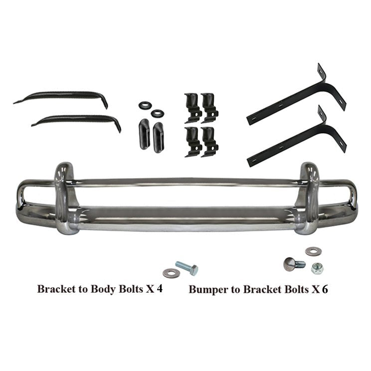 Vw Bug 1955 - 67 Front Bumper Kit With All Brackets, Hardware, Seals - Moore Parts