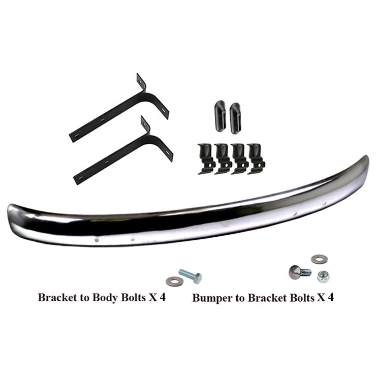 Vw Bug 1955 - 67 Front Cal Bumper Blade Kit With Brackets, Hardware, Seals - Moore Parts