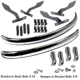 Vw Bug 1968 - 73 Front And Rear Early Blade Bumper Kit W/Conversion Brackets, Euro - Moore Parts