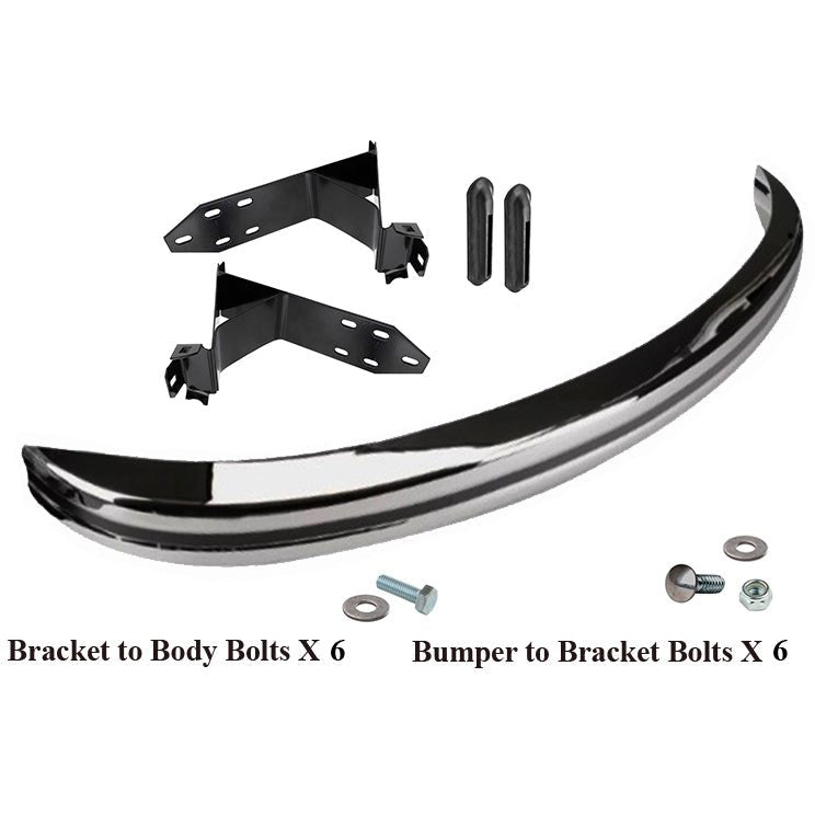 Vw Bug 1968 - 73 Front Bumper Kit With All Brackets, Hardware, Seals - Moore Parts