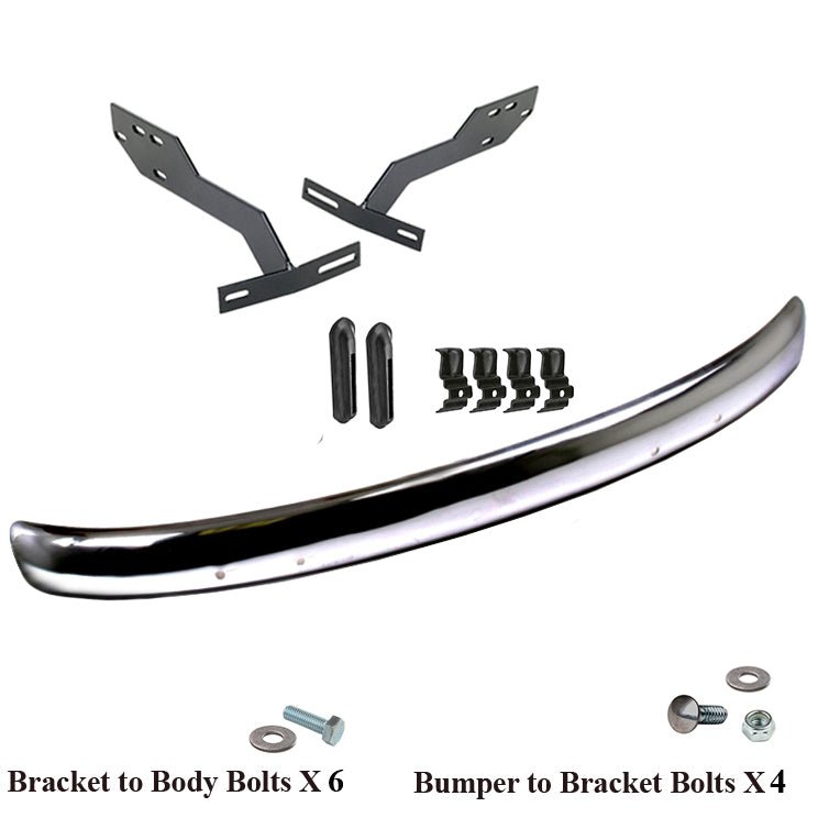 Vw Bug 1968 - 73 Front Early Blade Bumper Kit W/Conversion Brackets, Cal - Moore Parts