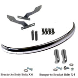 Vw Bug 1968 - 73 Rear Early Blade Bumper Kit W/Conversion Brackets, Euro - Moore Parts