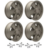 Vw Bug 5 Lug Wheel Package Bronze GTV 2 Empi BRM 15" X 5" Rims, Chrome Lugs - Moore Parts