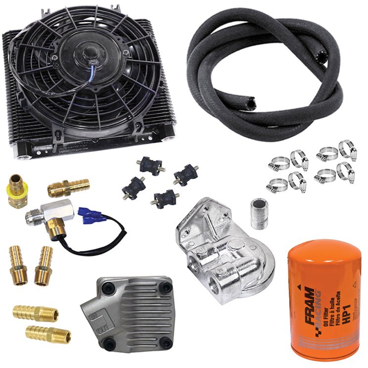 Vw Bug Dished Cam Oil Pump, Fram Filter, 72 Plate Oil Cooler/Electric Fan Kit - Moore Parts