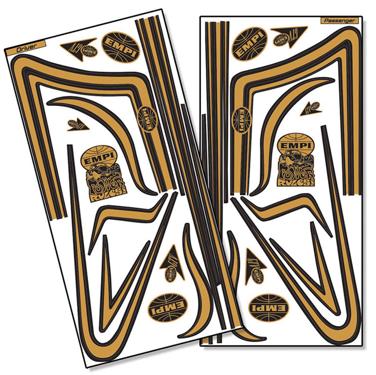 Vw Bug EMPI GTV C - Stripe Decal Set - Gold Stripe / Black Outline - Moore Parts