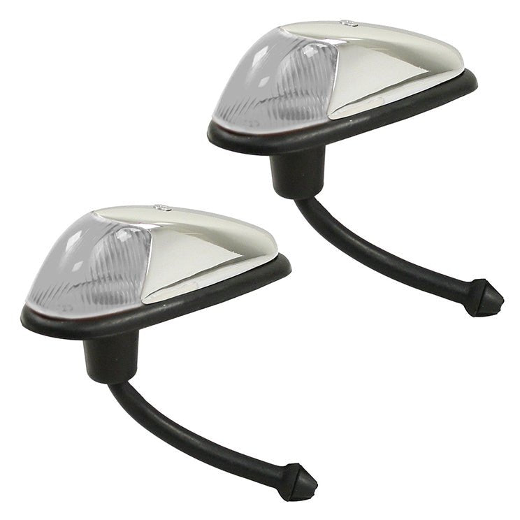 Vw Bug Left & Right Clear Front Turn Signal Light Assemblies 1958 - 63, Pair - Moore Parts
