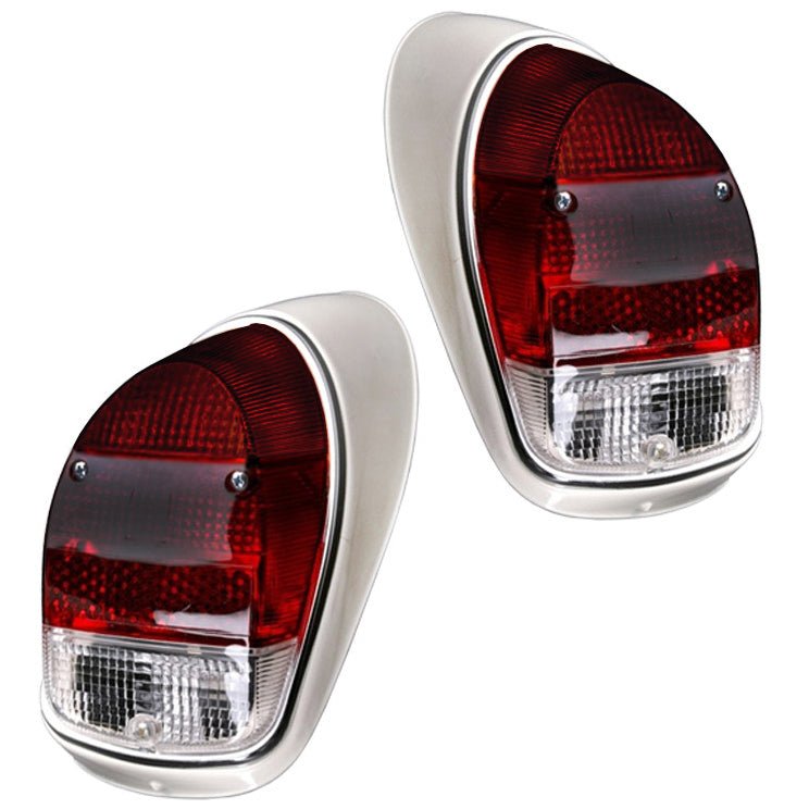 Vw Bug Tail Light Assemblies 1968 - 70 All Red Lens L/R, Pair - Moore Parts