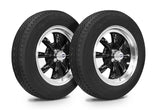 VW Bug Wheel & Tire Package, Yokohama Tires & EMPI 4 Lug 8 Spoke Black/Polished Wheels. Set Of 4 - Moore Parts
