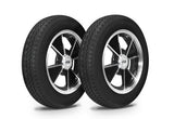 VW Bug Wheel & Tire Package, Yokohama Tires & EMPI 4 lug Black/Polished Wheels Set Of 4 - Moore Parts