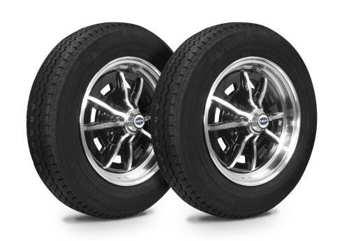 VW Bug Wheel & Tire Package, Yokohama Tires & EMPI 4 Lug Sprintstar Black/Polished Wheels Set Of 4 - Moore Parts