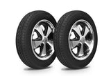 VW Bug Wheel & Tire Package, Yokohama Tires & EMPI 5 Lug Alloy Black/Polished Wheels Set Of 4 - Moore Parts