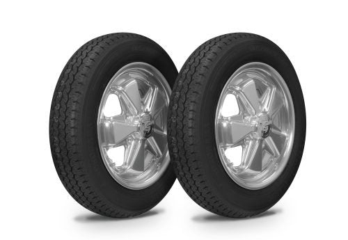 VW Bug Wheel & Tire Package, Yokohama Tires & EMPI 5 Lug Alloy Polished Wheels Set Of 4 - Moore Parts