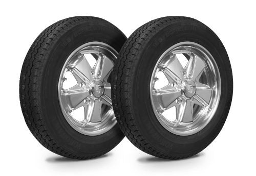 VW Bug Wheel & Tire Package, Yokohama Tires & EMPI 5 Lug Alloy Polished Wheels Set Of 4 - Moore Parts