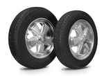 VW Bug Wheel & Tire Package, Yokohama Tires & EMPI 5 Lug Staggered, Alloy Polished Wheels Set Of 4 - Moore Parts