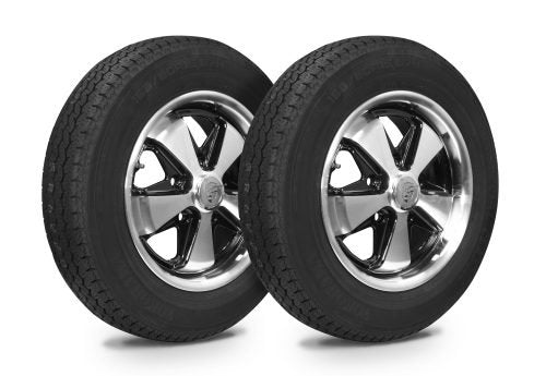 VW Bug Wheel & Tire Package, Yokohama Tires & EMPI 5 Lug w/ Alloy Black/Polished Wheels Set Of 4 - Moore Parts