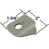 Universal Mounting Tab,3/8" Hole,1-3/4" Long x 2" Wide,1/16" Steel, 4 Pack